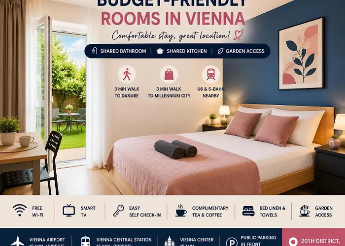 Cozy Budget Friendly Rooms Near Danube & 15 Mins To Vienna Center